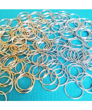 200 PCS Hair Braid Rings | Hair Hoops Clips for Women & Girls | Dreadlocks Accessories in Gold & Silver - Buy Online on GoSupps.com