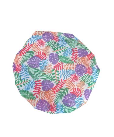 Adjustable Large Shower Cap with Elastic Band and Fixing Buckle - Waterproof Reusable Bath Cap for Women | 02 Colored Leaves - Buy Online on GoSupps.com