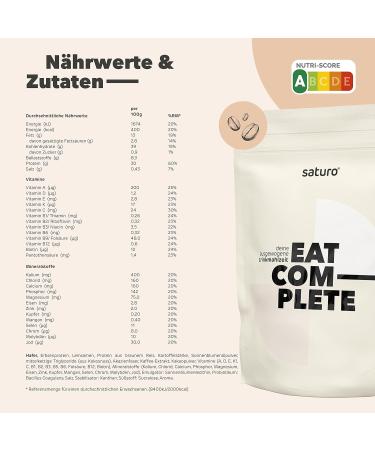 Saturo Protein Meal Replacement Vegan 26 Vitamins and Minerals High in Protein 1.4 kg Bag Cappuccino Flavor - Buy Online on GoSupps.com