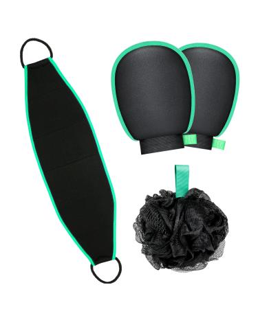 Unisex Bathing Body Scrubber Set Bath & Shower Back Cleaner Scrub Towel Exfoliating Gloves Bath Sponge Exfoliating Mitt for Dead Skin Removal