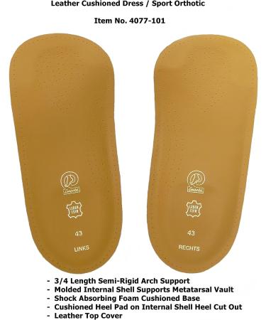 Cushioned Dress Sport Orthotic Arch Support Insoles - Euro 40 (Women's 8.5-9 / Men's 6.5-7) - Buy Online on GoSupps.com