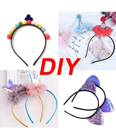 Duufin 30-Piece Satin Craft Headbands for Girls and Women - 30 Colors Multicolored - DIY 1.5cm Plain Headband Set - Buy Online on GoSupps.com