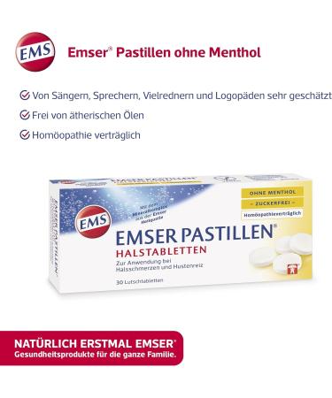 Emser Pastilles Half Tablets - Sugar-Free Menthol-Free Relief for Sore Throat & Cough - 30 Pieces - Buy Online on GoSupps.com