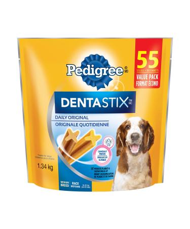 PEDIGREE DENTASTIX Oral Care Dog Treats for Medium Dogs - Original 55 Sticks