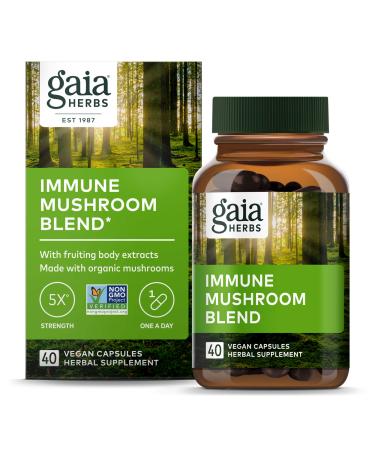 Gaia Herbs Immune Mushroom Blend 40 Vegan Capsules - Buy Online on GoSupps.com