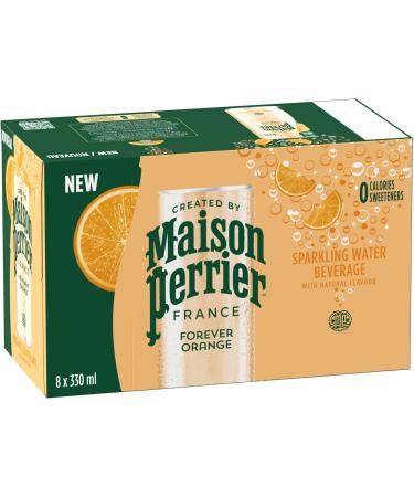 Maison Perrier Forever Orange Sparkling Water Beverage Natural Orange Flavour No Calories No Sweeteners No Sodium Sourced & Bottled In France 24 Cans - Buy Online on GoSupps.com