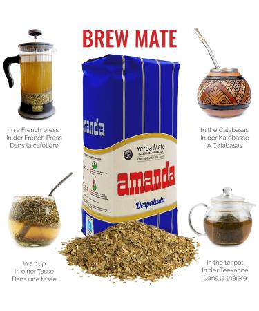 Amanda Yerba Mate Tea Despelada 0.5kg - Authentic Argentine Detox Energy Drink | Shop Internationally - Buy Online on GoSupps.com