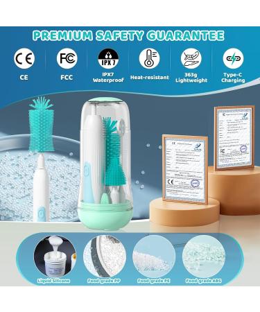 Orzbow Electric Baby Bottle Brush Set - Portable UV Sterilizer Nipple Brush & Draining Stand - Perfect for Clean Baby Bottles | Buy Now - Buy Online on GoSupps.com