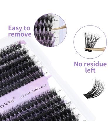 Premium 3D Individual Eyelashes 60p/80p - DIY Cluster Eyelash Extensions D Curl Fluffy Styles (12-16mm) - Perfect for Home Use - Buy Online on GoSupps.com
