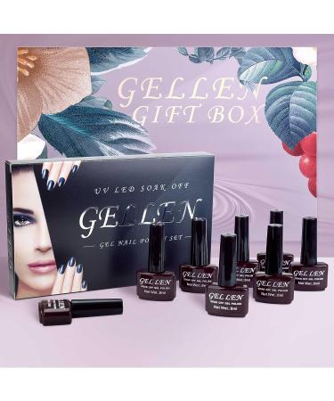 Gellen Gel Nail Polish Starter Kit - 6 Nude Warm Neutrals Colors with Top & Base Coats | Fall Winter Popular Gel Nail Set - Buy Online on GoSupps.com