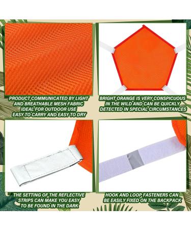 2 Pieces Blaze Orange Safety Panel Large Pentagonal Orange Panel Hunting Mesh Blaze Orange Pack Attachment with Reflective Strip on Tent Backpack for Field Trip Hiking Camping Biking Outdoor Traveling - Buy Online on GoSupps.com
