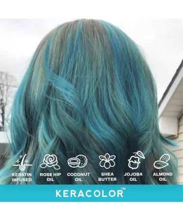 KERACOLOR Kit of 3-in-1 (Cleanse + Conditioner + Color) Teal Semi-Permanent Hair Dye and Finishing Hair Spray 10oz - Buy Online on GoSupps.com