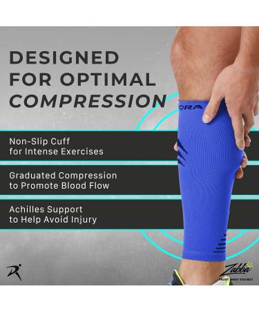 Rymora Calf Compression Sleeves for Women & Men - Grey XL (One Pair) | Leg Pain Relief, Shin Splints Support for Fitness Running - Buy Online on GoSupps.com