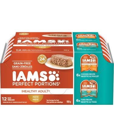 IAMS Perfect Portions Healthy Wet Cat Food Adult Grain Free | Cuts in Gravy and Pat (Chicken and Tuna) 24 Servings - Buy Online on GoSupps.com