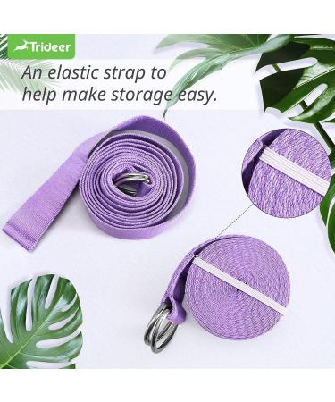 Trideer 8ft Purple Yoga Strap with Adjustable D-Ring Buckle - Non-Elastic Yoga Belt for Stretching, Pilates, Physical Therapy & Improved Posture | Yoga Accessories for Women & Men - Buy Online on GoSupps.com