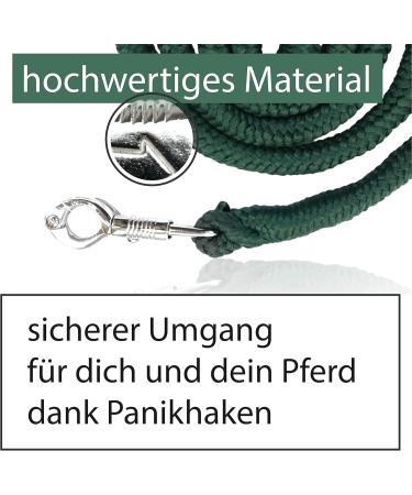Premium Knit Panic Hooks for Horses | Stylish Leading Leash & Tie Rope for Ponies Donkeys & Goats - Dark Green - Buy Online on GoSupps.com