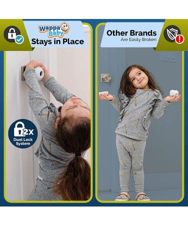 Child Safety Door Knob Cover (4 Pack) | Dual-Lock Handle Covers for Kids | Reusable Baby Proof Locks | Easy Installation | White (4 Pack) - Buy Online on GoSupps.com