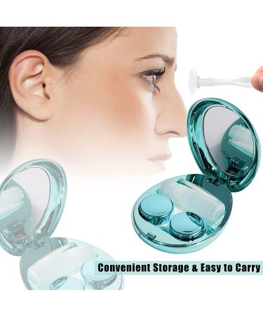 5-in-1 Green Travel Contact Lens Case with Mirror, Tweezers, Remover Tool & Solution Bottle - Buy Online on GoSupps.com