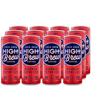High Brew Coffee, Cold Brew, Double Espresso, 8 Fl Oz Can (Pack of 12) - Packaging May Vary Double Espresso 8 Fl Oz (Pack of 12)