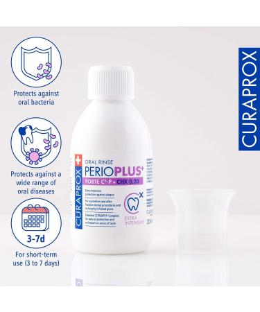 Curaprox Perio Plus Forte Citrix Mouthwash 200ml - Alcohol-Free 0.20% Chlorhexidine Refreshing Taste for Bad Breath & Inflammation - International Shipping Available - Buy Online on GoSupps.com