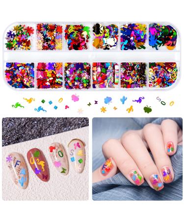 Asalle Nail Art Decorations Kit - 8 Boxes Rhinestones, Dried Flowers, Stickers, Glitter Sequins for Acrylic Nails - Buy Online on GoSupps.com