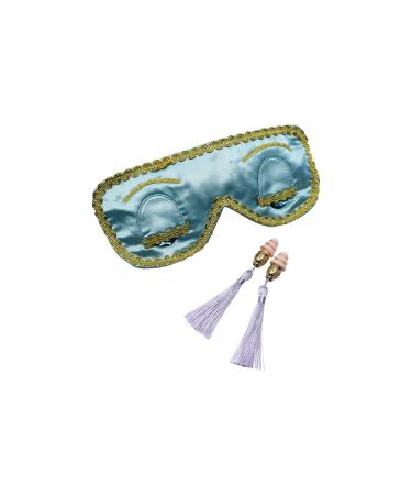 Sleeping Eye Mask and Earplug Set - Silk Eye Mask | Swimmer Grade Elegant Tassel Earplugs | Handcrafted | Sleep Accessory Set