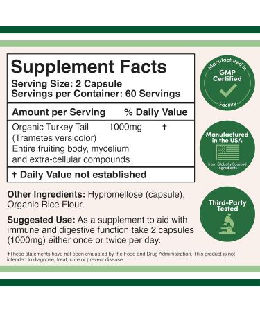 Double Wood Supplements Lion's Mane Mushroom 120 Count Turkey Tail 120 Count Ashwagandha 120 Count - Buy Online on GoSupps.com