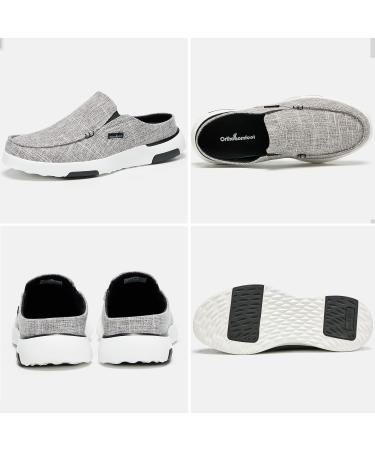 OrthoComfoot Men's Plantar Fasciitis Foot Pain Relief Loafers - 8 W4 Light Grey - Buy Online on GoSupps.com