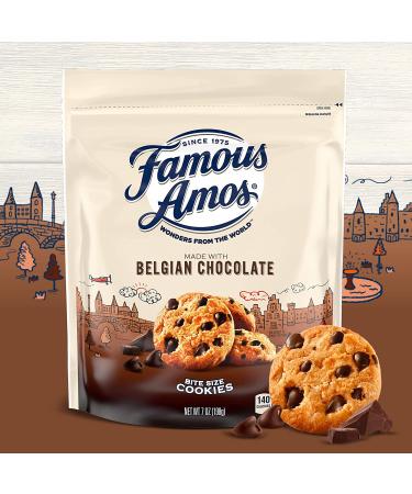 Famous Amos Wonders of the World Belgian Chocolate Chip Cookies - Gourmet Bite-Sized Treats in 7 oz Resealable Bag - Buy Online on GoSupps.com