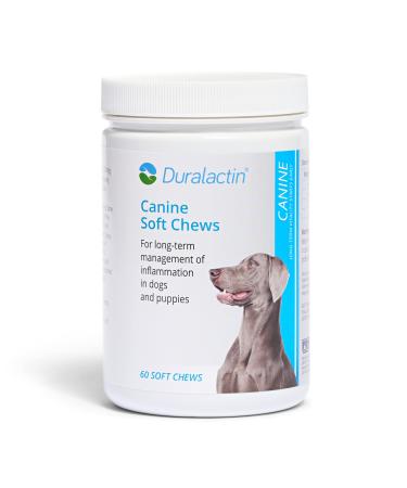 PRN Duralactin Canine Soft Chews - Joint Health Supplement for Dogs and Puppies to Help Reduce Inflammation - Chicken-Liver Flavored Canine Chews Containing Dried Milk Protein - 60-Count Bottle