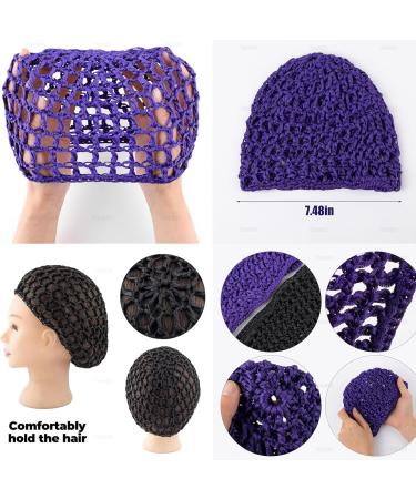 AUEAR Mesh Crochet Hair Net Thick Short Hair Net Snoods Cover Women Hairnet for Sleeping Multicolor One size - Buy Online on GoSupps.com