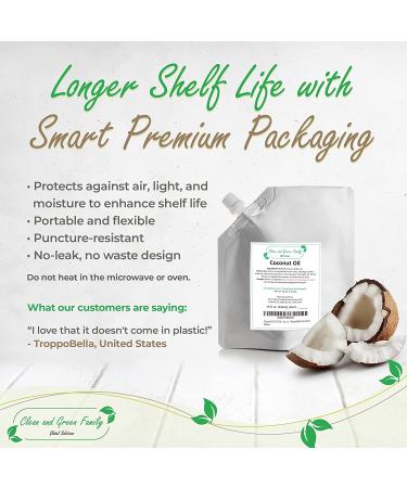 15 Oz Refined Pure Coconut Oil - 100% Natural Base Oil for Skin & Hair - Unscented, Resealable Pouch - Buy Online on GoSupps.com