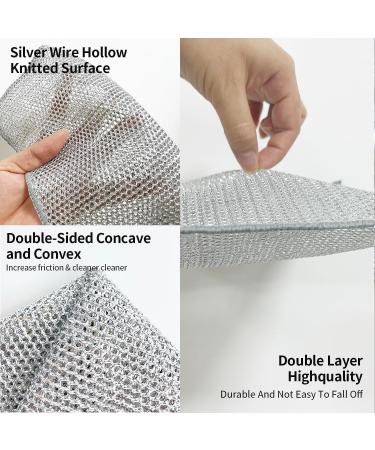 ALHFZJ Multifunctional Non-Scratch Wire Dishcloth -Steel Wire Dish Towel for Wet and Dry Wire Dishcloth for Dishes Sinks Counters Tops of Stoves 5pcs - Buy Online on GoSupps.com
