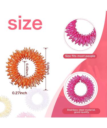 Blulu 50-Piece Acupressure Rings Set for Teens & Adults - Spiky Sensory Finger Massager & Stress Reducer - Orange, Yellow, Purple, Green, Rose Red - Buy Online on GoSupps.com