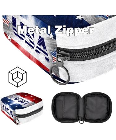 American Flag Sanitary Napkin Storage Bag | Period Tampon Makeup Pad Pouch - Buy Online on GoSupps.com