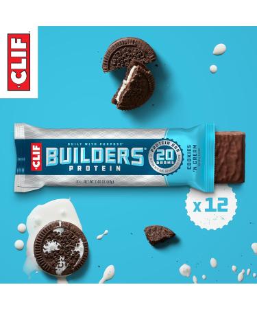 CLIFF Builders Protein Bars Bundle - Cookies 'n Cream & Chocolate Flavors - 20g Protein - 2.4 oz. (12 Count) Each - Buy Online on GoSupps.com