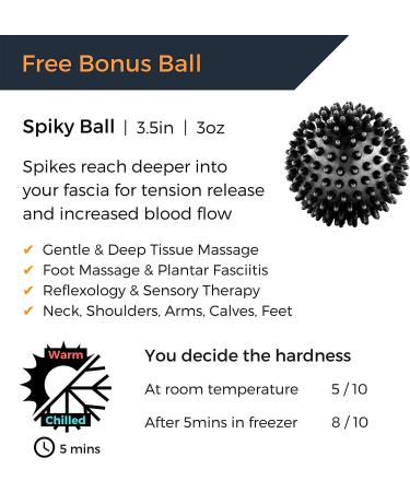 Deep Tissue Massage Ball Set for Muscle Recovery, Myofascial Release & Plantar Fasciitis Relief - Black - Buy Online on GoSupps.com
