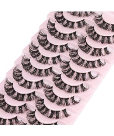 10 Pairs Pack EYDEVRO D Curl 18mm Fluffy Wispy Cluster Lashes - Dramatic Cat Eye False Eyelashes Extensions - Buy Online on GoSupps.com