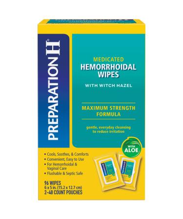 Flushable Medicated Hemorrhoid Wipes