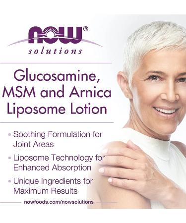 Now Foods Glucosamine MSM & Arnica Liposome Lotion 8 fl oz - Joint Relief & Muscle Recovery - Buy Online on GoSupps.com