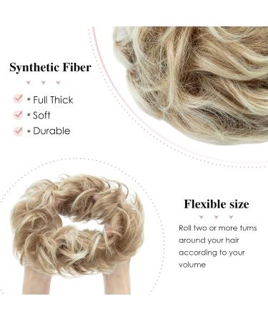 MY-LADY Messy Hair Buns Extensions Scrunchies Updo Wavy Curly Ponytail Chignons Hairpiece Strawberry Blonde mix Platinum Blonde - Buy Online on GoSupps.com