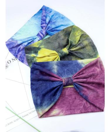 Kavya Wide Headband for Women - Soft 7'' Knotted Hairband in Tie-dye | Elastic Fashion Hair Accessory - Buy Online on GoSupps.com