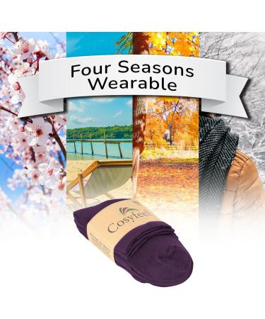 Cosyfeel Women Loose Diabetic Socks | 4-Pack Neuropathy Ankle Socks for Ladies | Super Soft Eco-Friendly Bamboo Material | Durable with Seamless Toe | Multicolour Patterns | 4 Seasons 7-9 1/2 PURPLE - Buy Online on GoSupps.com