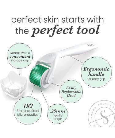 Sdara Skincare Derma Roller 2.0 - 0.25mm Microneedle Face Roller with 192 Stainless Steel Needles - Buy Online on GoSupps.com