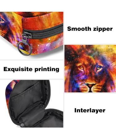 Cosmic Space Galaxy Lion Storage Bag | Portable Sanitary Napkin & Menstrual Cup Holder for Women & Teens - Buy Online on GoSupps.com