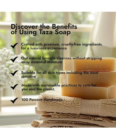 Taza Premium Sandalwood Natural Soap (Pack of 3) - Radiant Skin Coconut & Olive Oils Shea Butter 5.3 oz each - Buy Online on GoSupps.com