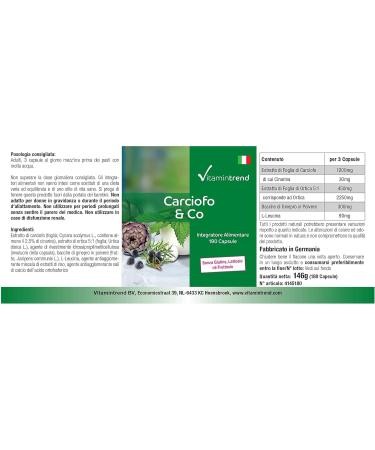 Artichoke complex - 180 capsules for 2 months - 2.5% cynarin with nettle extract and juniper berries - Vegan | Vitamintrend  - Buy Online on GoSupps.com