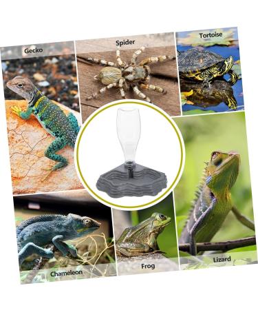 POPETPOP Reptile Water Feeder - Automatic Water Dispenser Waterer Feeding Accessories for Turtle Frog Bearded Dragons Lizards Geckos for Terrarium Tank - Grey - Buy Online on GoSupps.com