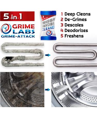 GRIME LABS Washing Machine Cleaner Tablets - Deep Clean for Front & Top Load Washers - Active Oxygen Formula for Tub Descaling & Deodorizing - Buy Online on GoSupps.com