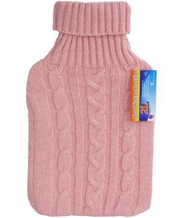 Hot Water Bottle Cover Only 2L Premium Cover (Knitted Pink)